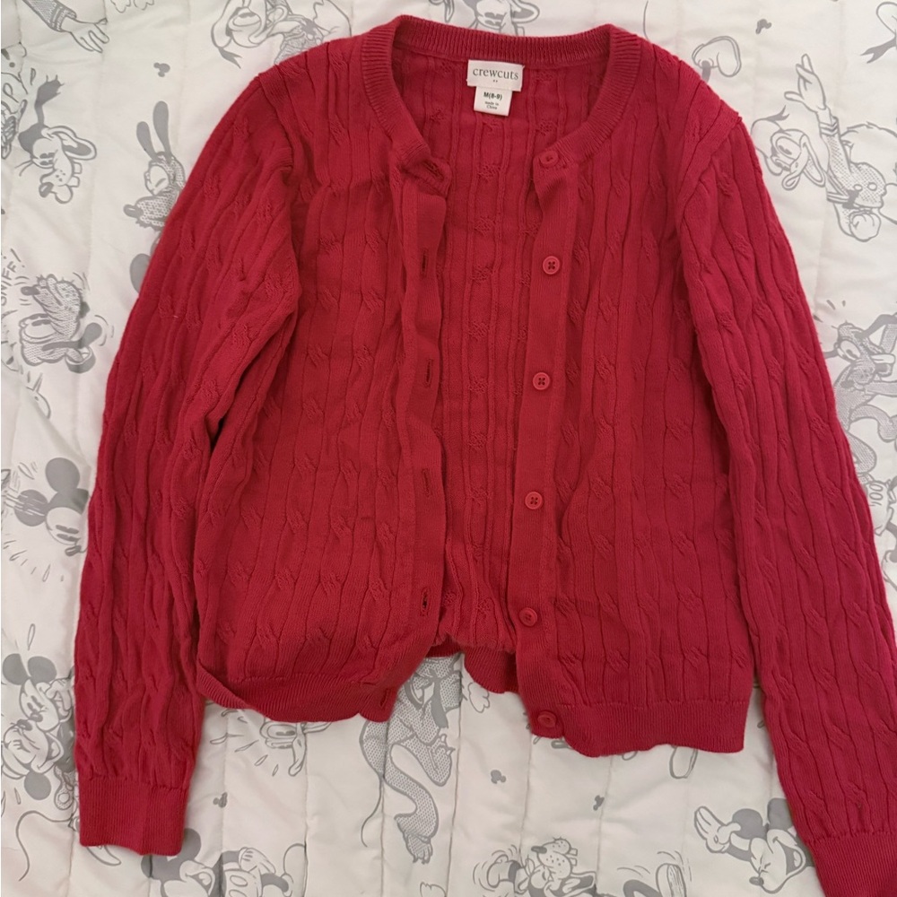 Crewcuts Red Cable Knit cardigan